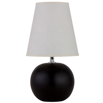 Espresso Resin black ball shape table lamp with lampshade for home hotel