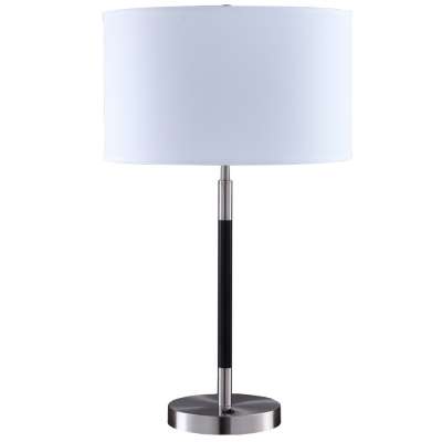 White linen lampshade 220-240V lampara iron brushed nickel read table lamp