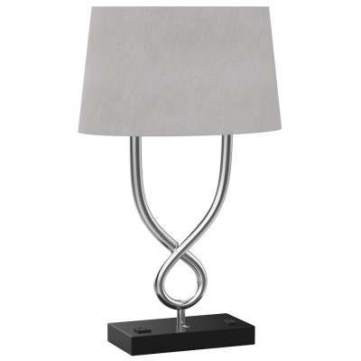 iron brushed nickel table lamp with usb for hotel