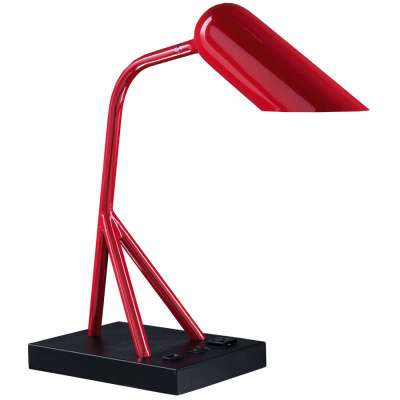 UL Hotel lamp light table lamps luxury red desk lamp with USB outlet for hotel