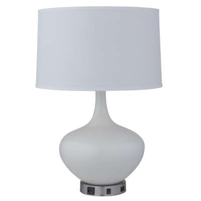 ceramic new big size UL table lamp with USB Power outlet for desk