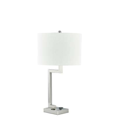 Truly Yours Hotel Right Angle Metal power outlet table lamp with USB